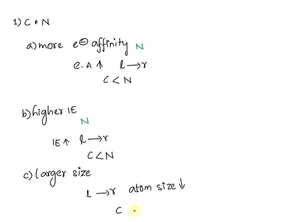 SOLVED For each of the following pairs of elements (C and N) ( Ar and