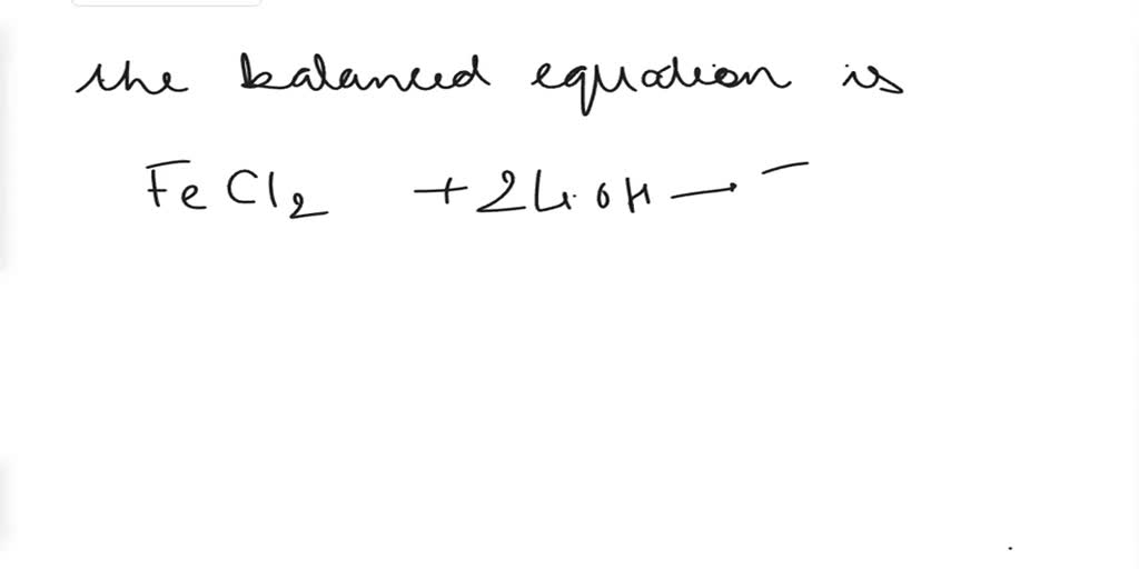 SOLVED Write a balanced molecular equation for the reaction that