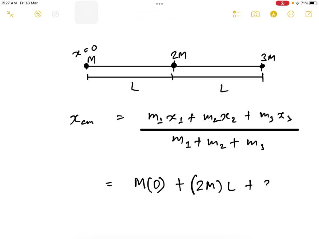 Solved Part B For The System Of Three Particles Shown Which Have Masses M 2m And 3m