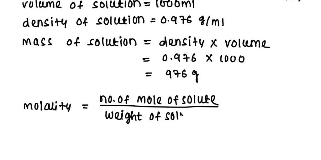 SOLVED: The density of a 2.45 M aqueous solution of methanol (CH3OH) is ...