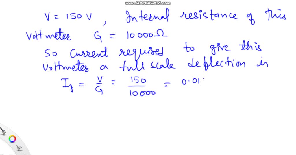 A voltmeter rated 150 volts has an internal resistance of 10 k?. What resistance should be added