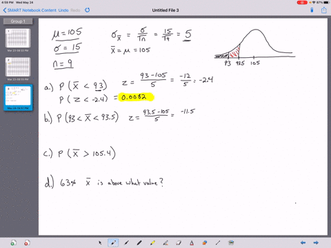 given-a-normal-distribution-with-105-and-15-and-given-you-select-a-sample-of-n9-complete-parts-a-through-d-ch7-sampling-question-1721-t-part-4-of-4-hw-score-1042-125-of-12-points-o-points0-o-87348