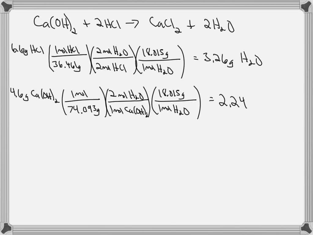 SOLVED: Sample Of 6.00 G Of Solid Calcium Hydroxide Is Added To 32.5 ML ...