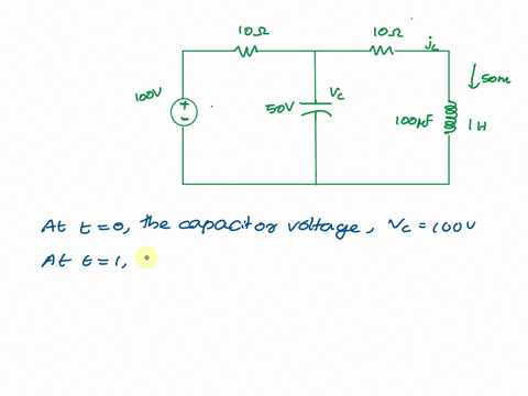 in-the-figure-given-the-initial-voltage-on-capacitor-40-v-t-0-initial-current-in-inductor-1-a-t-0find-the-capacitor-voltage-for-t0-100-100-vv-0ma-v-100v-50-v-100f-1h-52735