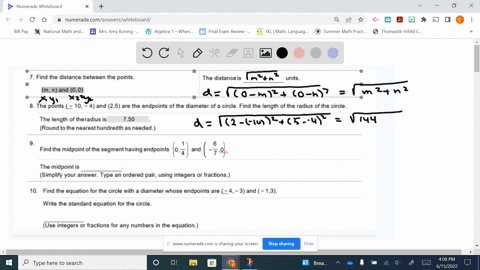 please-assist-me-with-these-problems-i-answered-8-but-cannot-figure-the-rest-out-find-the-distance-between-the-points-the-distanceis-units_-m-n-and-00-8-the-points-10-4-and-25-are-the-endpoi-32216