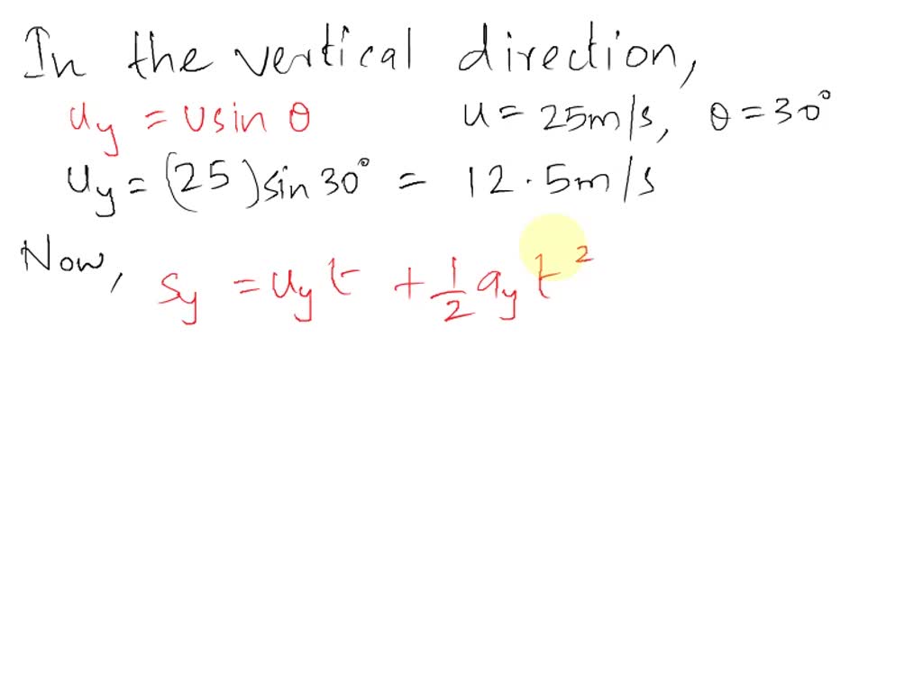 SOLVED A boy throws a ball with an initial velocity of 25 m/s at an