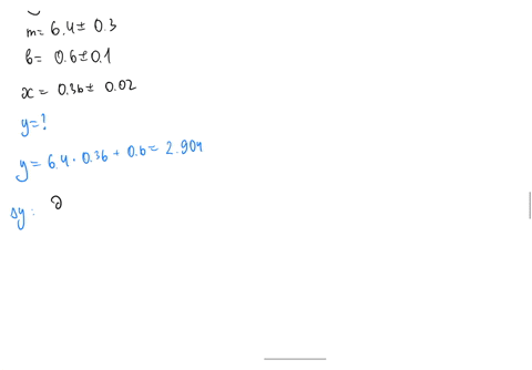 after-fitting-a-line-to-some-data-and-doing-the-proper-error-analysis-you-find-the-slope-of-the-best-fit-line-to-be-m-64-03-and-the-y-intercept-to-be-b-06-01-explicitly-your-data-is-well-des-05476