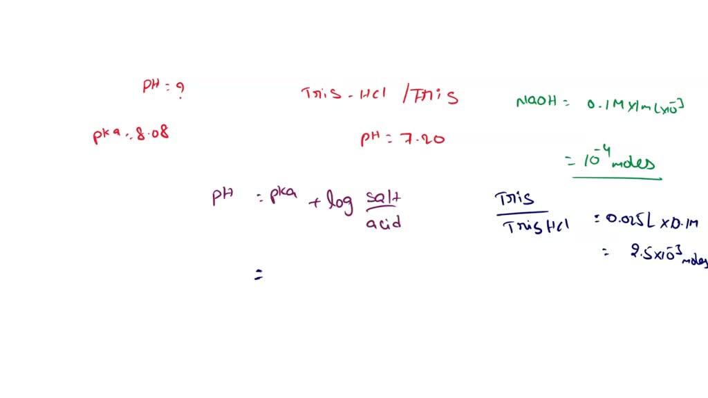 Calculate the final pH of 25 mL of the 0.1 M TrisÂ·HCl/Tris buffer, pH ...