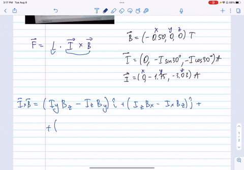 question-9-20-pts-a-wire-segment-12-m-long-carries-a-current-35-aand-is-oriented-35-shown-in-the-figure-the-x-axis-points-directly-into-the-page-a-uniform-magnetic-field-of-magnitude-050-t-p-19714