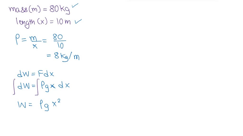 SOLVED A chain lying on the ground is 10 m long and its mass is 80 kg