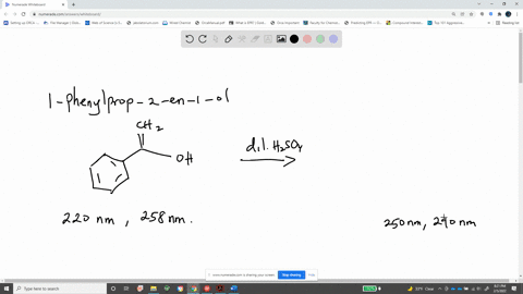 the-uv-spectrum-of-1-phenylprop-2-en-1-ol-shows-an-intense-absorption-at-220-nm-and-a-weaker-absorption-at-258-nm-when-this-compound-is-treated-with-dilute-sulfuric-acid-it-rearranges-to-an-99653