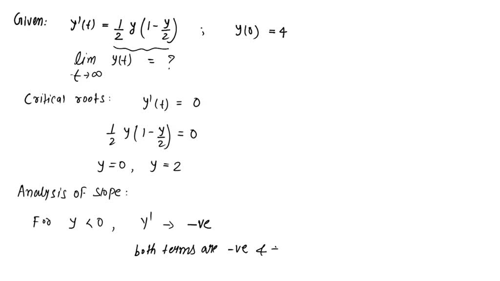 Let y(t) be a solution of y' = 1/4y(1 - y^4) such that y(0) = 8 ...