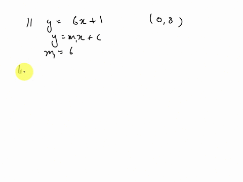 write-down-the-equation-of-the-line-that-is-parallel-to-y-6x-1-and-passes-through-0-8-59705