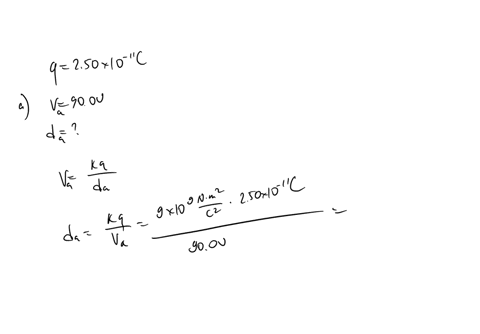 a-point-charge-has-a-charge-of-250-x-10-11-c-at-what-distance-from-the-point-charge-is-the-electric-potential-a-900-v-b-300-v-take-the-potential-to-be-zero-at-an-infinite-distance-from-the-c-70146