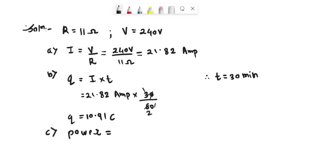 SOLVED The heating element in clothes dryer has resistance of 11Q and