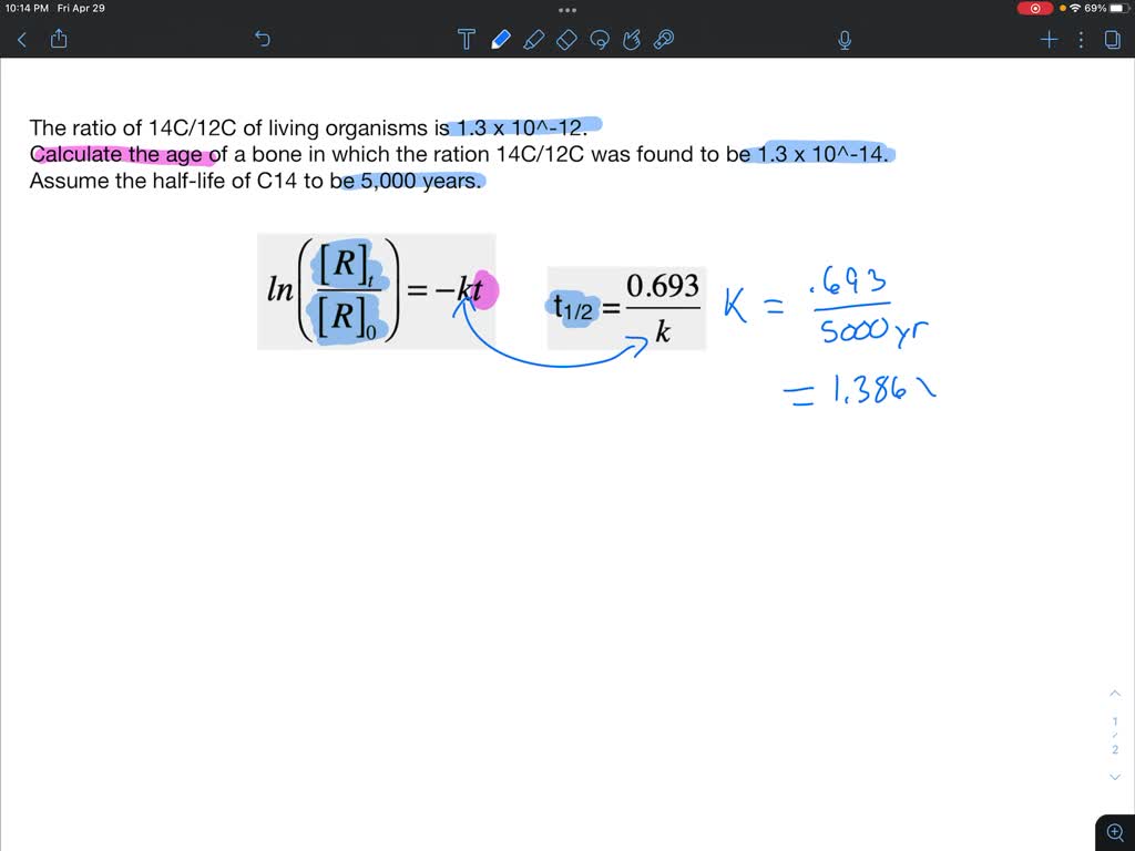 solved-the-ratio-of-14c-12c-in-the-atmosphere-is-almost-constant-1-3-x