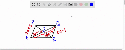 parallelogram-pqrs-has-diagonals-pr-and-sq-that-intersect-at-t-given-sp-2a-5-rq-5a-1-st-36-3-and-sq-76-9what-are-the-values-of-rq-and-tq-a-rq-11-tq-3b-rq-9tq-6c-rq-2-tq-6d-rq-9-tq-15-88763