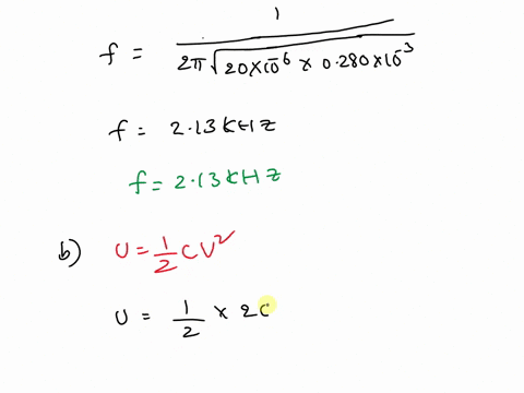 a-200-f-capacitor-is-charged-by-a-1500-v-power-sopply-then-disconnected-from-the-power-and-connected-in-series-with-a-0280-mh-inductor-calculate-a-the-oscillation-frequency-of-the-circuit-b-1047