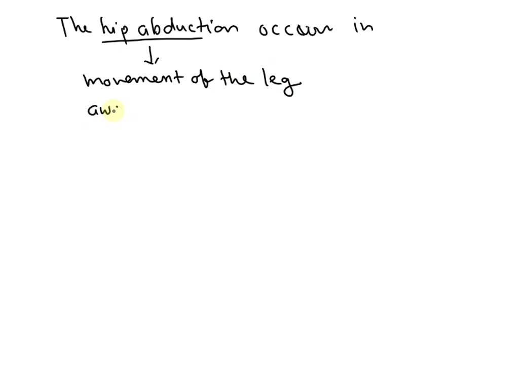 SOLVED: 5. In which plane of motion does hip abduction occur (starting ...