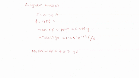 a-cucu2-electrolysis-cell-was-used-to-determine-avogadros-number-the-copper-cathode-increased-in-mass-by-0048-grams-after-running-the-cell-for-488-seconds-at-033-amps_-what-experimental-valu-56375