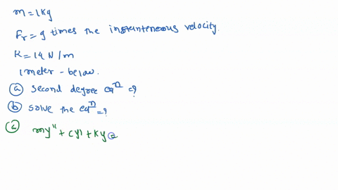 a-spring-mass-system-consists-of-a-spring-with-spring-constant-k-and-an-attached-block-of-mass-m-is-submerged-in-a-liquid-that-produces-a-damping-force-fr-m-1-kg-fr-9-times-the-instantaneous-99472