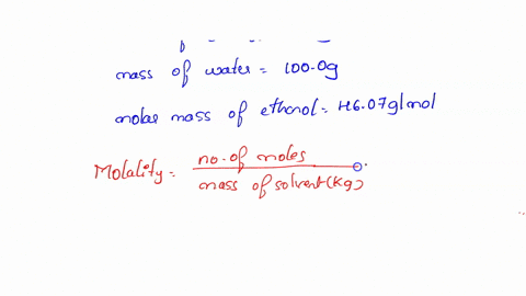 a-solution-of-ethanol-c2h6o-is-prepared-by-dissolving-140-g-c-2h6o-in-1000-g-water-molar-mass-ethanol-4607-gmole-a-find-the-molality-of-the-solution-answers-a-304-m-b-find-the-mm-concentrati-46712