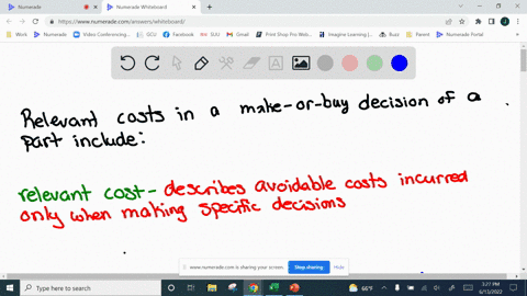 relevant-costs-in-a-make-or-buy-decision-of-a-part-include-a-setup-overhead-for-the-manufacture-of-the-product-using-the-outsourced-part-b-currently-used-manufacturing-capacity-that-has-alte-99627