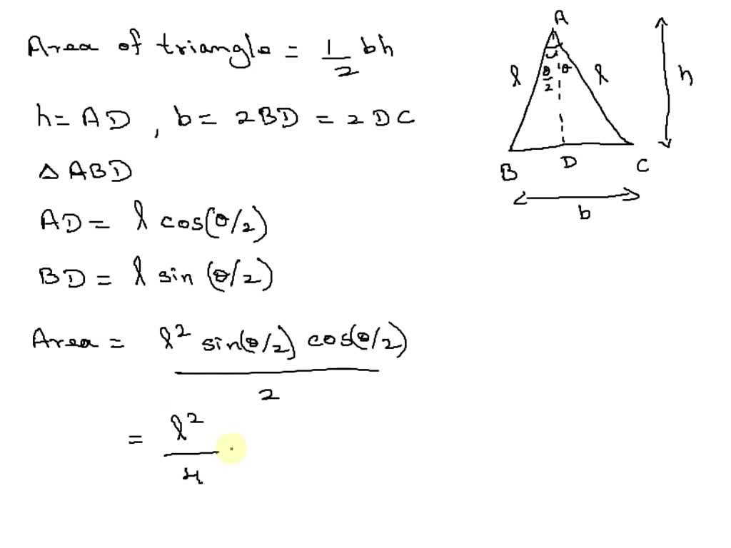 Solved Find The Angle θ That Maximizes The Area Of The Isosceles Triangle Whose Legs Have