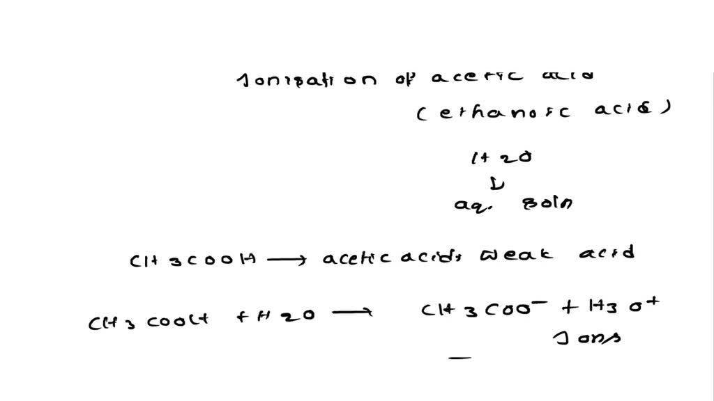 SOLVED: Write the equation to illustrate the ionization of acetic acid ...