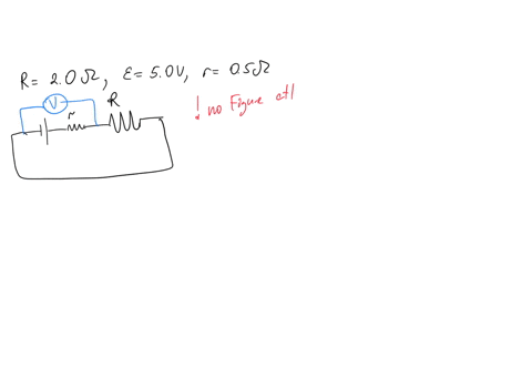 an-ideal-voltmeter-v-is-connected-to-a-20-resistor-and-a-battery-with-emf-50-v-and-internal-resistance-05-as-shown-in-the-figure-1-the-circuit-consists-of-a-50-volts-battery-a-voltmeter-and-70434