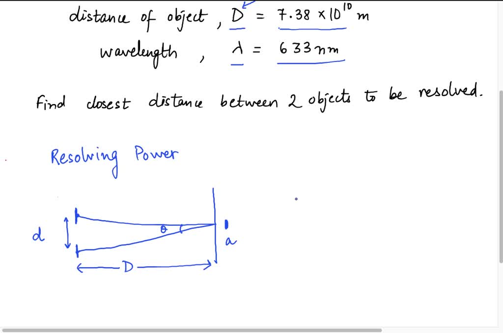 SOLVED The Keck Telescope has a diameter of 10.0 m. When it is looking