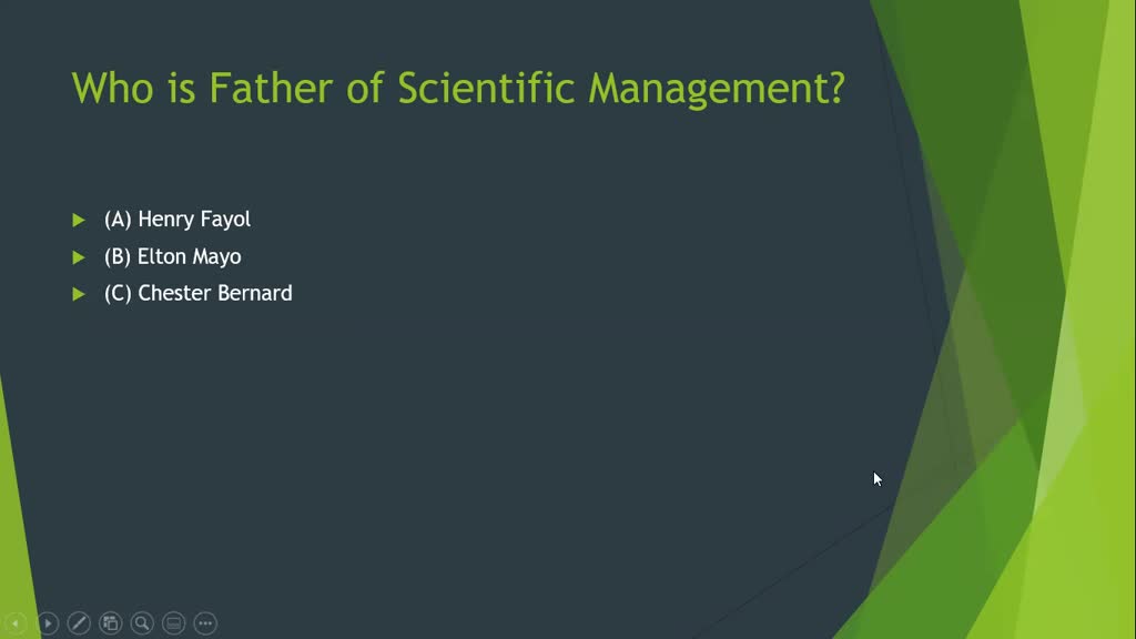 SOLVED: Who Is Father Of Scientific Management ? (A) Henry Fayol (B ...