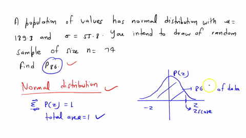 a-population-of-values-has-a-normal-distribution-with-1393-and-558-you-intend-to-draw-a-random-sample-of-size-n-74-find-p86-which-is-the-score-separating-the-bottom-86-scores-from-the-top-14-54067