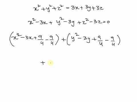 answer-the-following-questions-about-the-sphere-whose-equation-is-given-by-x2-y2-z2-3x-3y-3z-1-find-the-radius-of-the-sphere-radius-r-______-2-find-the-center-of-the-sphere-write-the-center-19957