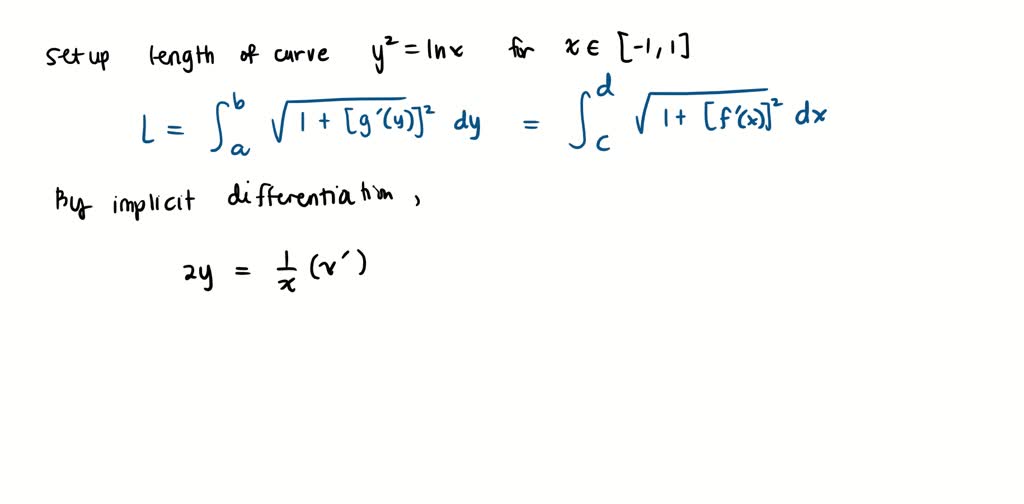 SOLVED: Set up, but do not evaluate;, the integral for the length of ...