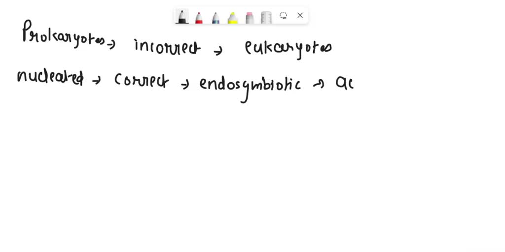 SOLVED: When considering the endosymbiotic theory, all of the following