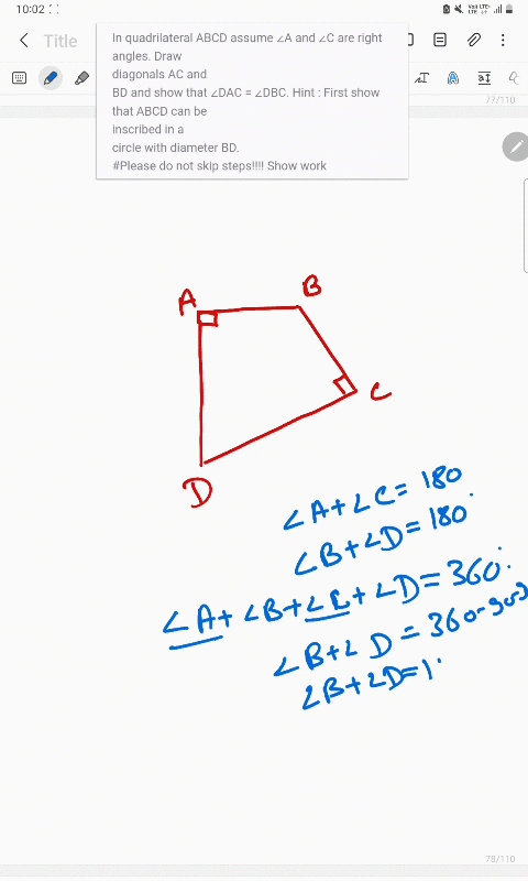 in-quadrilateral-abcd-assume-a-and-c-are-right-angles-draw-diagonals-ac-and-bd-and-show-that-dac-dbc-hint-first-show-that-abcd-can-be-inscribed-in-a-circle-with-diameter-bd-please-do-not-ski-60138