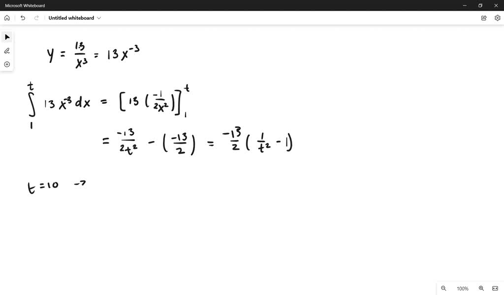 SOLVED Find The Area Under The Curve Y 17 X3 From X 1 To X T