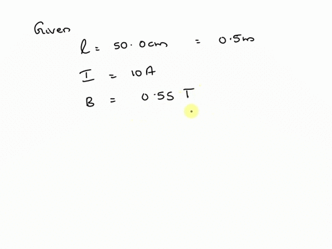 a-500-cm-straight-conductor-carries-a-current-of-100-a-through-a-uniform-055-t-magnetic-field-when-the-angle-between-the-current-and-the-magnetic-field-is-809-the-magnitude-of-the-force-on-t-37557
