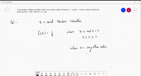 a-continuous-random-variable-x-that-can-assume-values-between-x-3-and-x-11-has-a-density-function-given-by-fx-18-find-p5-x-8