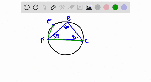 triangle-abc-is-inscribed-in-circle-the-measure-of-5-angle-b-is-800-and-angle-c-is-429ifpoint-p-is-the-midpoint-of-arc-ab-what-is-angle-pac-a__-390-c-790-b-460-d-580-38135