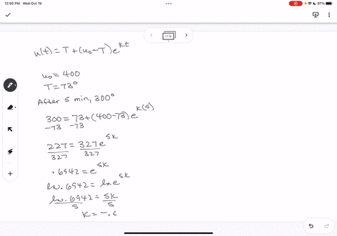 precalc-question-a-pizza-pan-is-removed-at-1000-pm-from-an-oven-whose-temperature-is-fixed-at-400f-into-a-room-that-is-a-constant-73f-after-5minutes-the-pizza-pan-is-at-300-f-a-at-what-time-58594