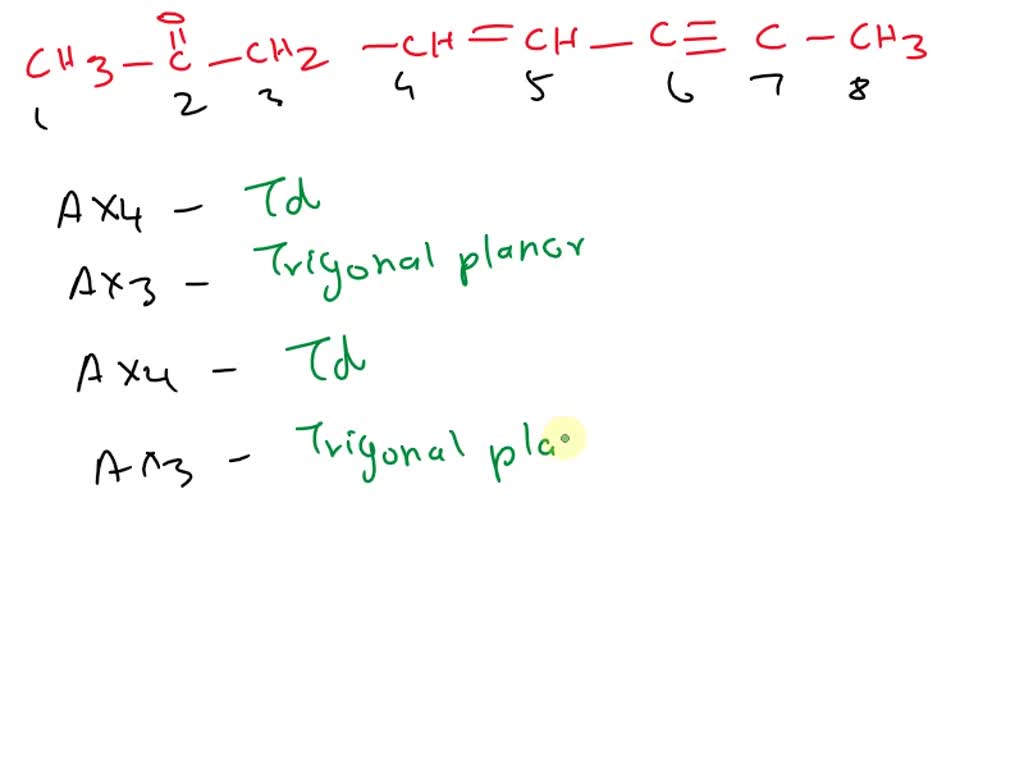SOLVED: What is the hybridization of each carbon atom in the following ...