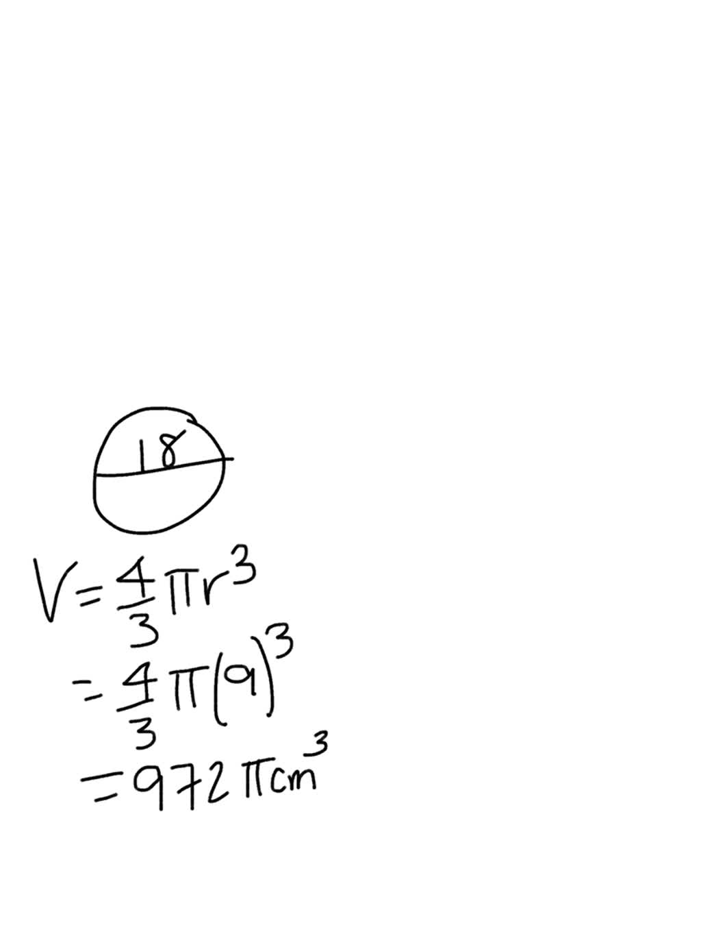 solved-the-volume-of-a-sphere-whose-diameter-is-18-is-how-many-cubic