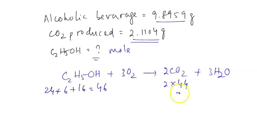 Solved: A Certain Alcoholic Beverage Contains Only Ethanol (c2h6o) And 