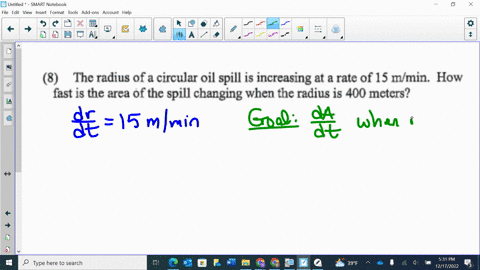 the-radius-of-circular-oil-spill-is-increasing-at-rate-of-15-mlmin-how-fast-is-the-area-of-the-spill-changing-when-the-radius-is-400-meters-16245