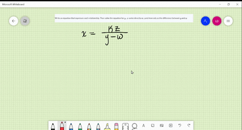 write-an-equation-that-expresses-each-relationship-then-solve-the-equation-for-y-x-varies-directl-23-10493