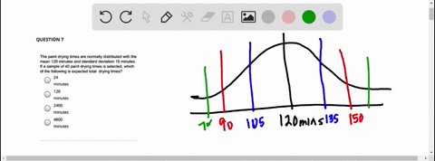 question-the-paint-drying-times-are-normally-distributed-with-the-mean-120-minules-and-standard-deviation-15-minutes-if-a-sample-of-40-paint-drying-times-selected-which-of-the-following-expe-72818