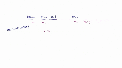 how-many-ml-of-water-must-be-added-to-200-ml-of-65-m-hcl-to-dilute-the-solution-to-20m-90865