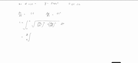 find-the-exact-length-of-the-curve-described-by-the-parametric-equations-x-2-3t2-y-5-2t3-0-t-2-13297